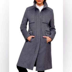 Karl Lagerfeld Paris Grey Pea Coat